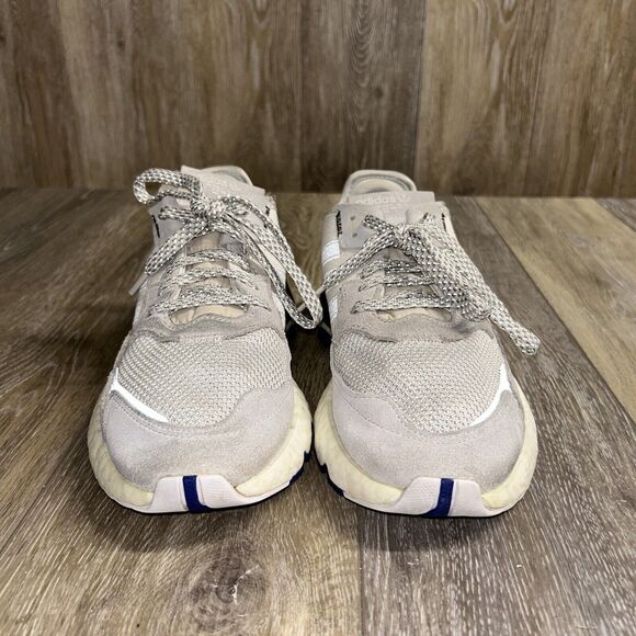 Adidas Mens US Size 7 Nite Jogger F34124 White Blue Running Sneaker Shoes - Picture 4 of 12